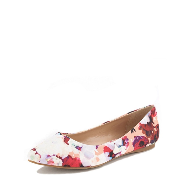Pointed Toe Ballet Slip On Flats - FLORAL -  0