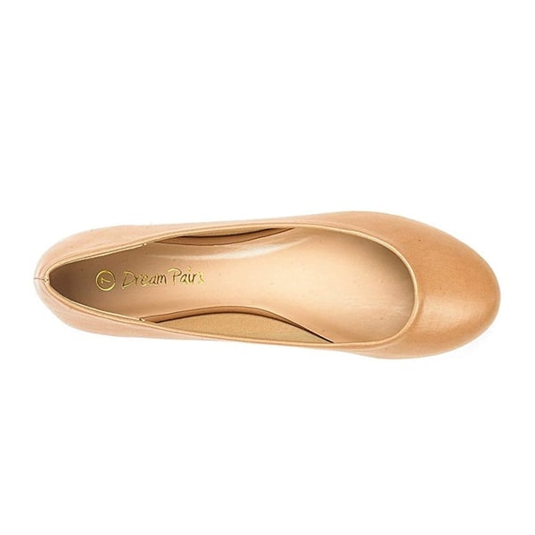 Comfortable Ballerina Walking Flats - NUDE PU - 2
