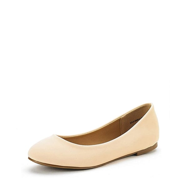 Comfortable Ballerina Walking Flats - NUDE NUBUCK -  0