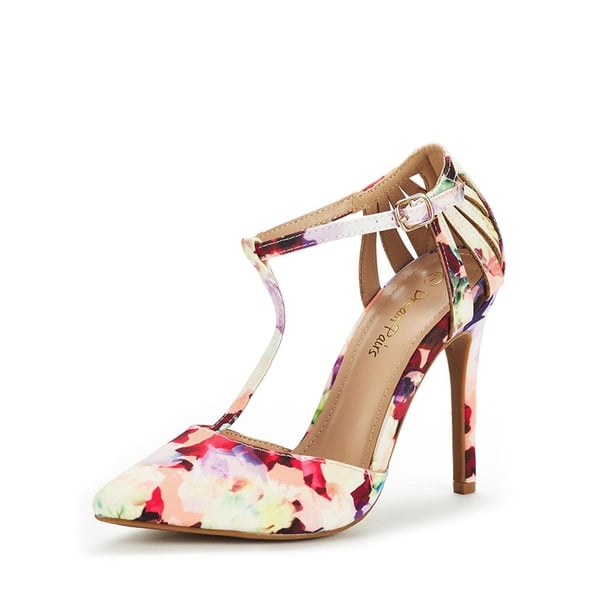 Strappy High Heel Pump Shoes - FLORAL -  0