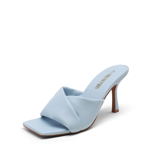 Women's Open Toe Stiletto Heel Mules - BABY BLUE -  0