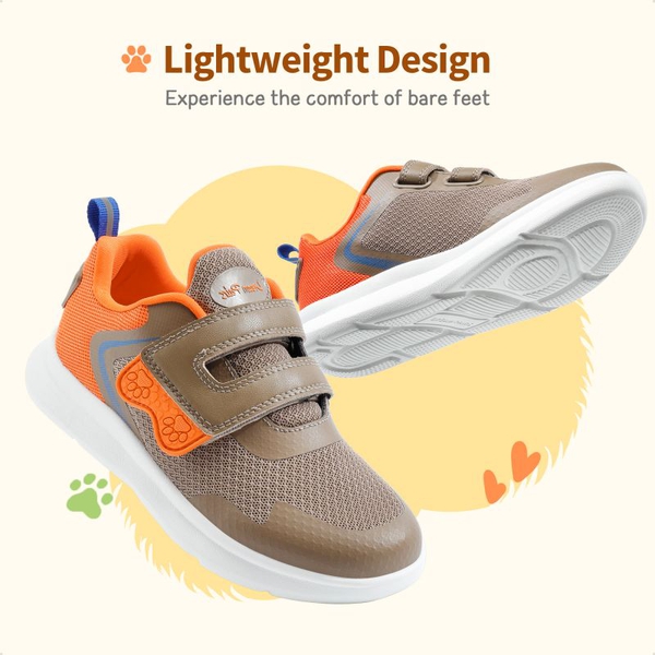 Kids Mesh Upper Easy On & Off Athletic Running Shoes - BROWN ORANGE - 2