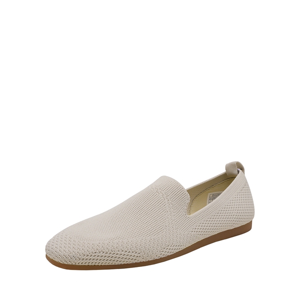 Slip-On Round Toe Knitted Flats - IVORY WHITE -  0