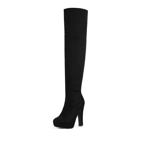 Thigh High Chunky Platform Boots - BLACK -  0