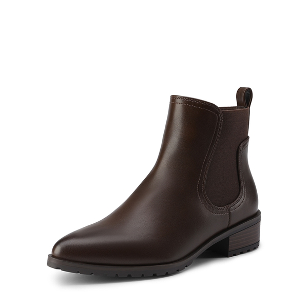 Pointed Toe Chelsea Platform Boots - BROWN -  0