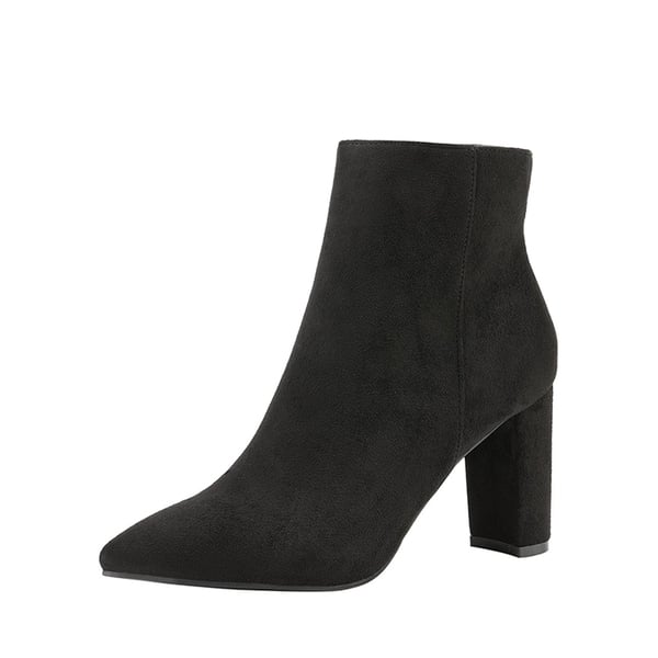 Sianna Chunky High Heel Ankle Booties - BLACK -  0