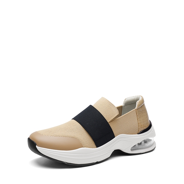 Slip-on Knitted Air Cushion Sneakers - NUDE -  0