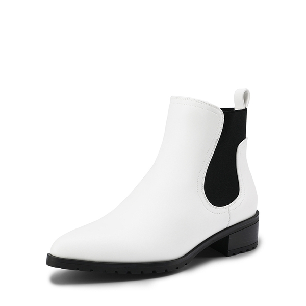 Pointed Toe Chelsea Platform Boots - WHITE -  0