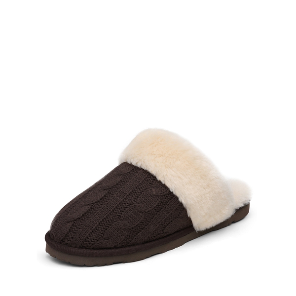 Winter Knitted House Slippers - BROWN -  0