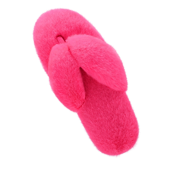 Fluffy Flip Flop House Slippers - FUCHSIA -  0