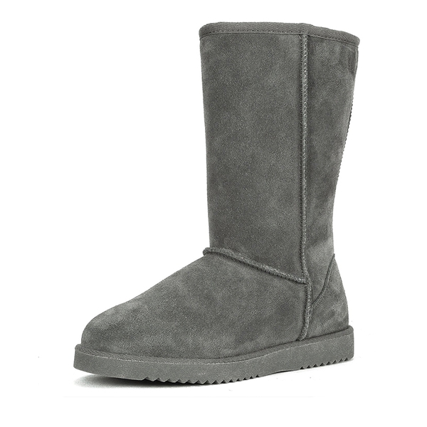 [FuzzyClassic High Boot] Suede Faux Fur Snow Boots - GREY -  0