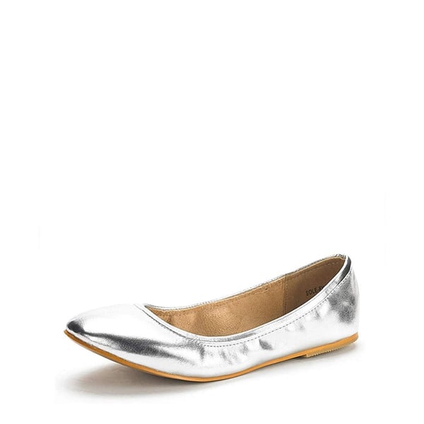 Classic Ballet Flats Shoes - SILVER PU -  0