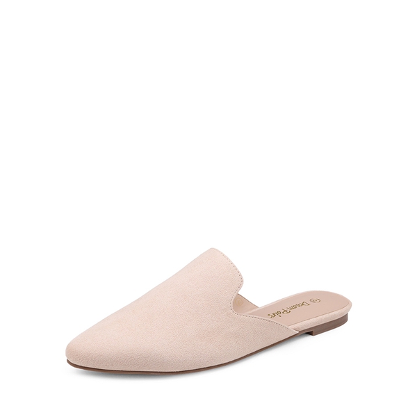 Pointed Toe Flat Mules - ARRICOT SUEDE -  0