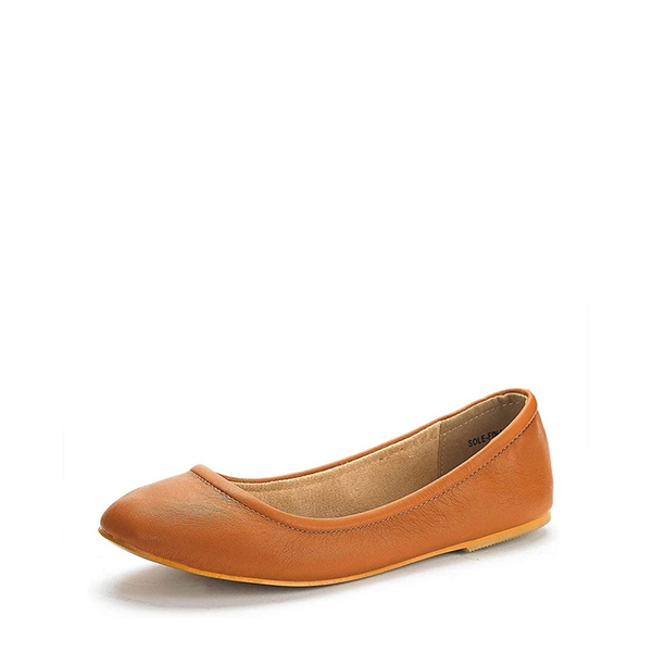 Classic Ballet Flats Shoes - TAN -  0