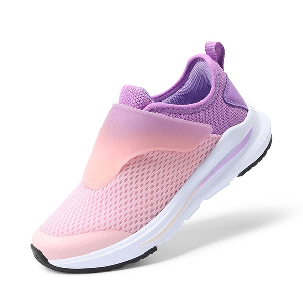Kids Aircraft-inspired Wing Hook Breathable Sneakers - PURPLE PINK -  0