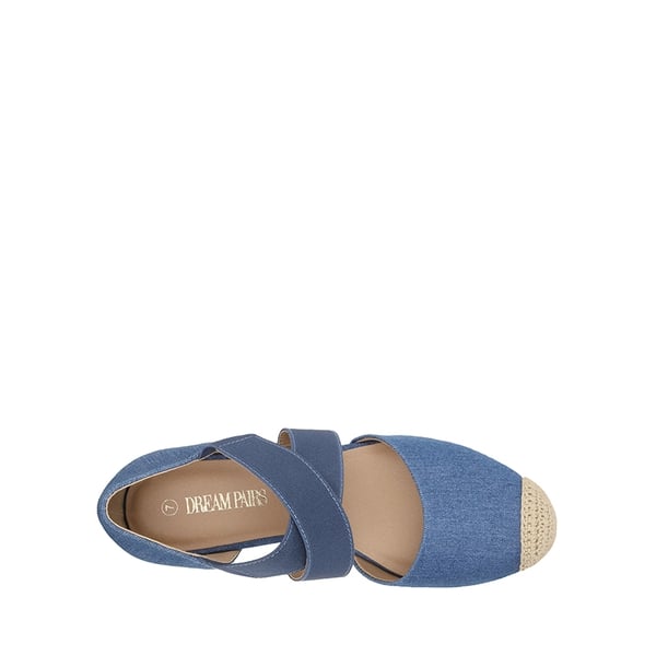 Closed-Toe Criss Cross Espadrille Sandals - DENIM BLUE - 3