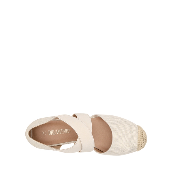 Closed-Toe Criss Cross Espadrille Sandals - LINEN - 3