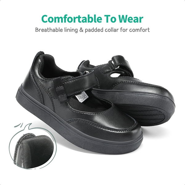 Kids Soft Walking Flat Shoes - BLACK - 4