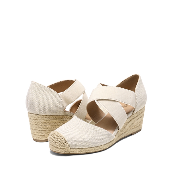 Closed-Toe Criss Cross Espadrille Sandals - LINEN - 1