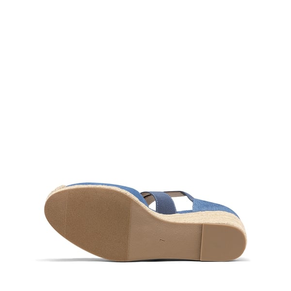 Closed-Toe Criss Cross Espadrille Sandals - DENIM BLUE - 4