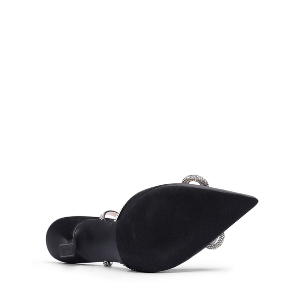 Destiny Stiletto Rhinestone Strap Pumps - BLACK - 6