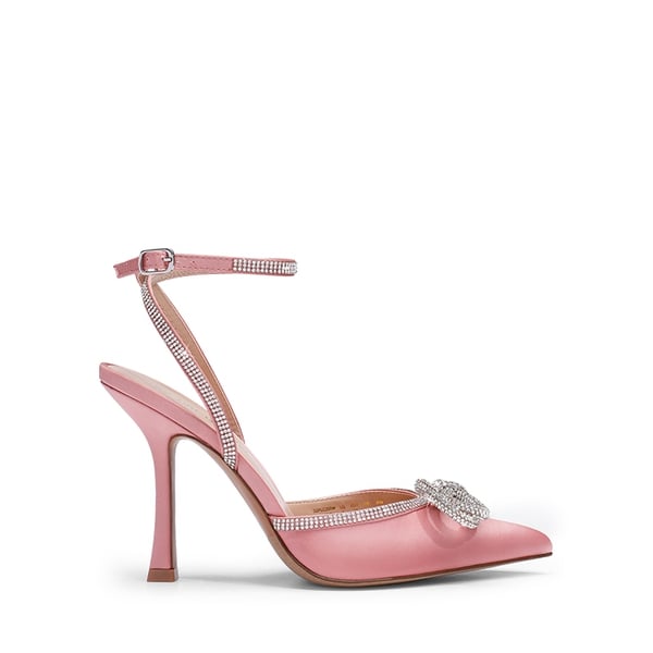 Destiny Stiletto Rhinestone Strap Pumps - PINK - 2