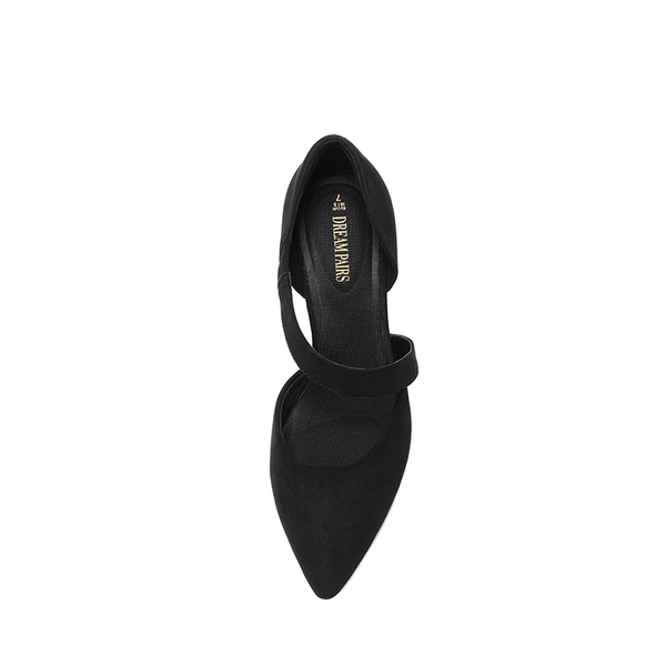 Pointed Toe D'Orsay Pumps - BLACK-SUEDE - 4