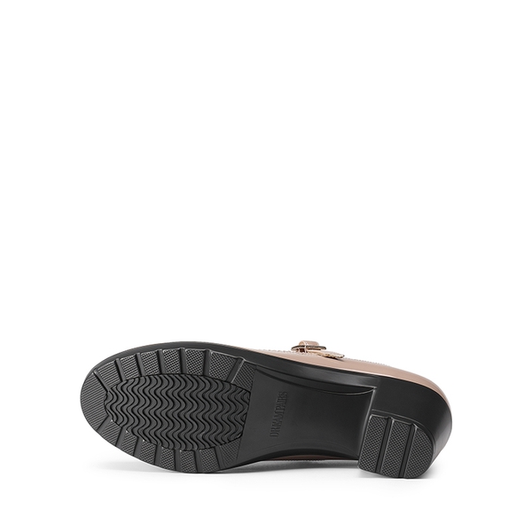 T-Strap Round Toe Pumps - NUDE-PAT - 4