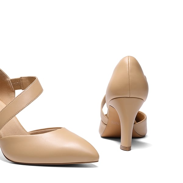 Pointed Toe D'Orsay Pumps - NUDE-PU - 5