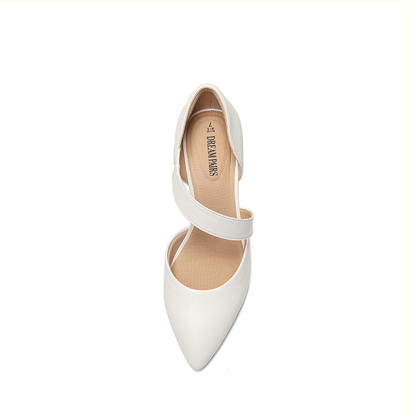 Pointed Toe D'Orsay Pumps - WHITE-PU - 4