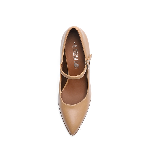 Mary Jane High Chunky Pumps - NUDE - 4