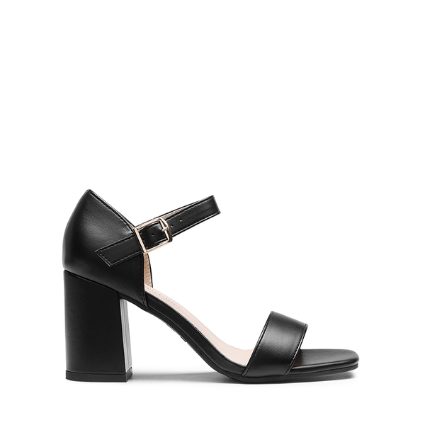 Non-Slip Ankle Strap Block Heel Sandals - BLACK - 3