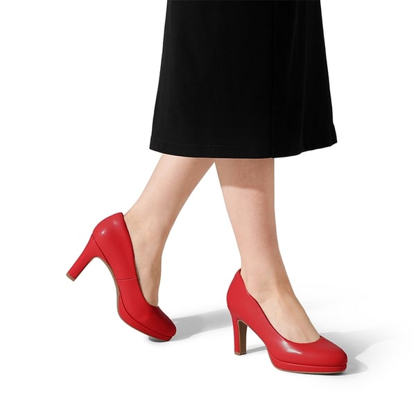 Comfortable red heels shop