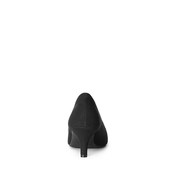 Comfy Round Toe Low Heel Pumps - BLACK SUEDE - 3