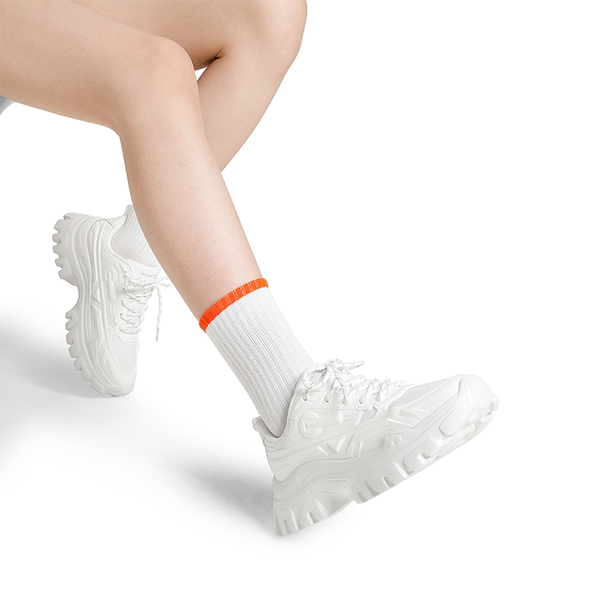 [Bold] Platform Lightweight Fashion Sneakers - WHITE - 1