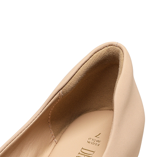 Pointed Toe Arch Support Flats - NUDE-NUBUCK - 4