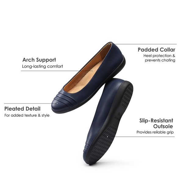 Slip On Arch Support Flats - NAVY - 6
