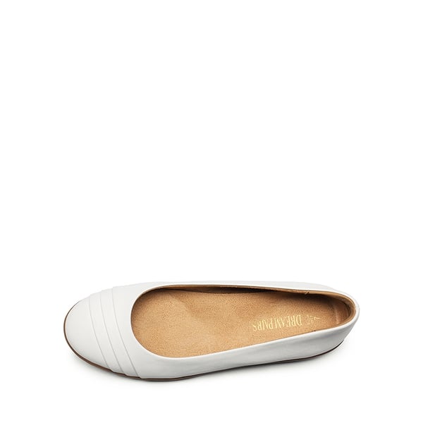 Slip On Arch Support Flats - WHITE - 4