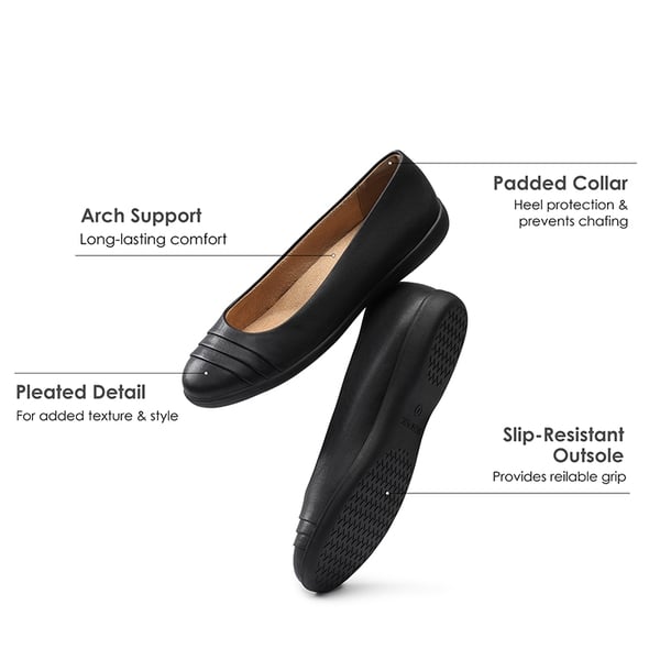 Slip On Arch Support Flats - BLACK - 6
