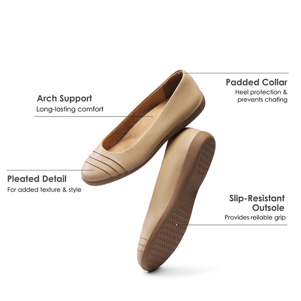 Slip On Arch Support Flats - NUDE - 5