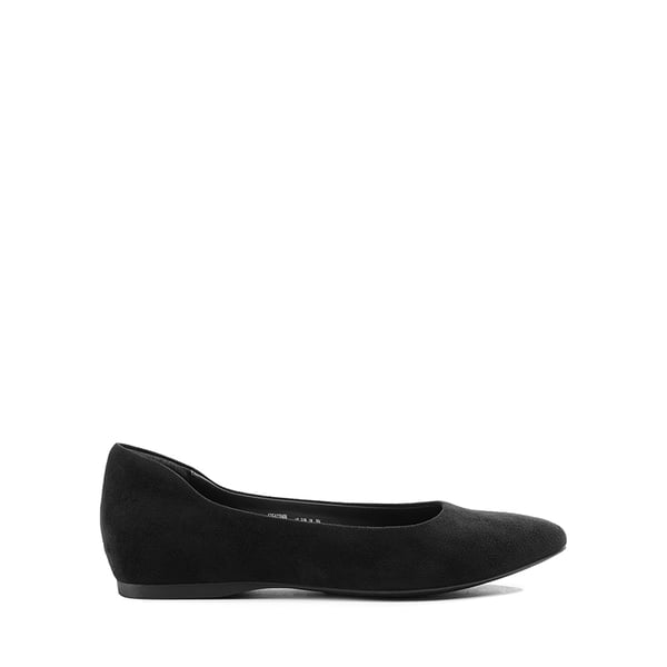 Pointed Toe Arch Support Flats - BLACK-SUEDE - 2