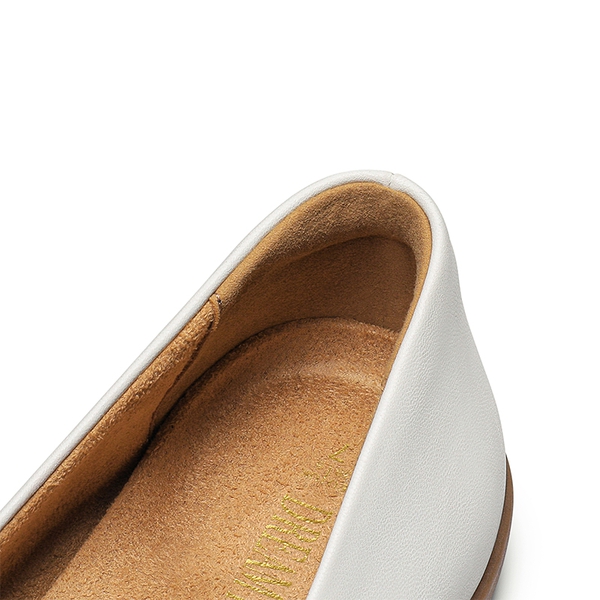 Slip On Arch Support Flats - WHITE - 5