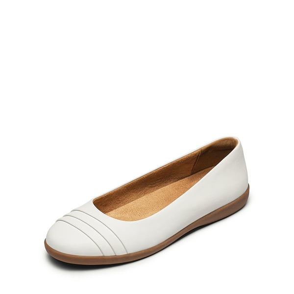 Slip On Arch Support Flats - WHITE -  0