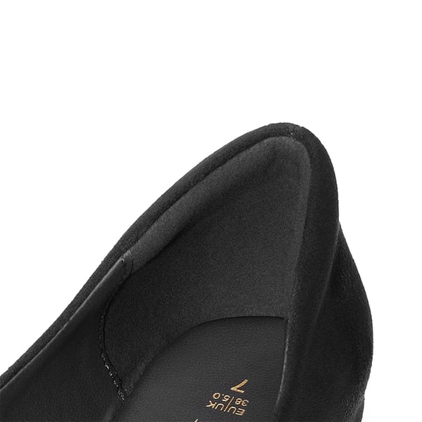 Pointed Toe Arch Support Flats - BLACK-SUEDE - 4