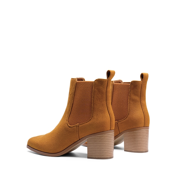 Pointed Toe Chelsea Ankle Boots - TAN-SUEDE - 5