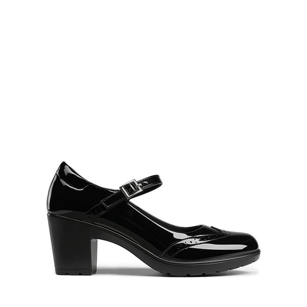  Mary Jane Chunky Heel Pumps - BLACK-PAT - 2