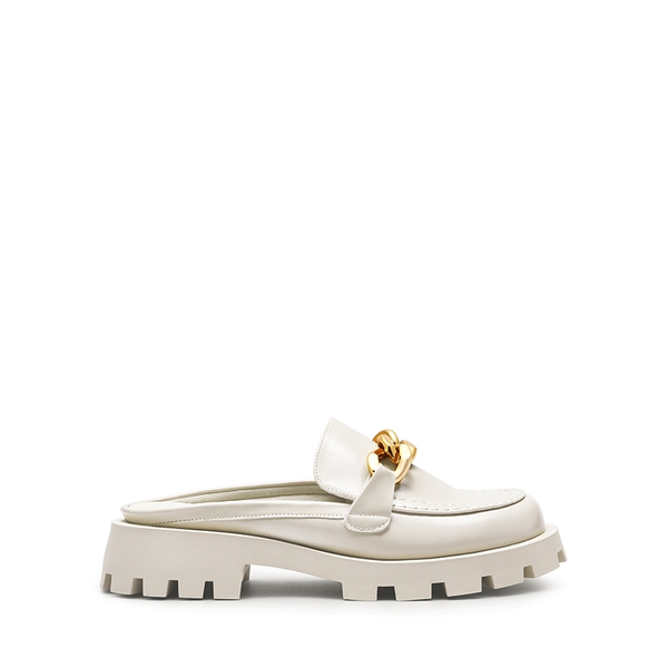 Golden Chain Slip On Mules - BEIGE - 3