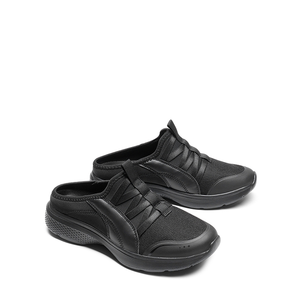Comfortable Slip on Arch Support Mules - BLACK - 5
