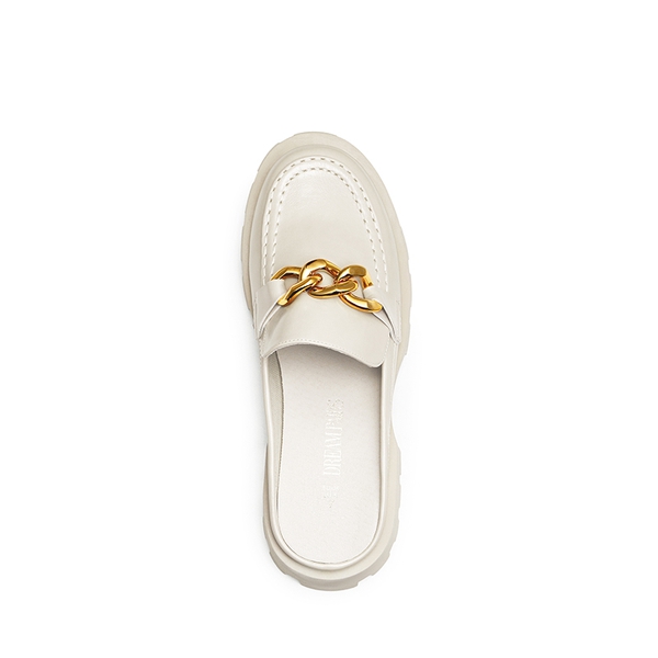 Golden Chain Slip On Mules - BEIGE - 4