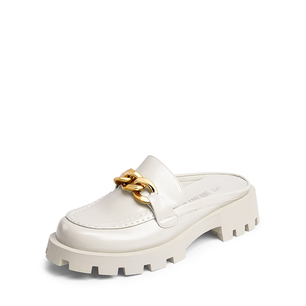 Golden Chain Slip On Mules - BEIGE -  0